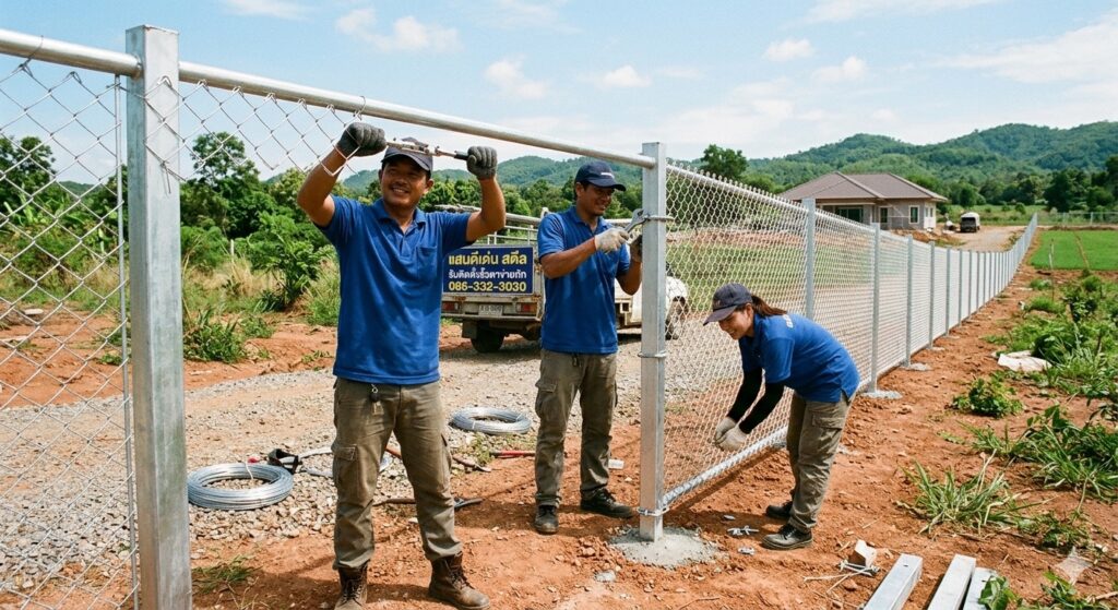 รับติดตั้งรั้วตาข่ายถัก