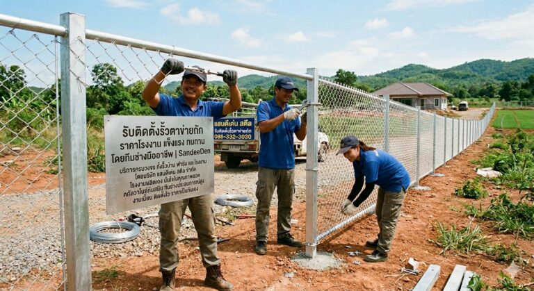 บริการรับติดตั้งรั้วตาข่ายถัก มาตรฐานโรงงาน แข็งแรง ทนทาน คุ้มค่าที่สุด โดย แสนดีเด่น สตีล