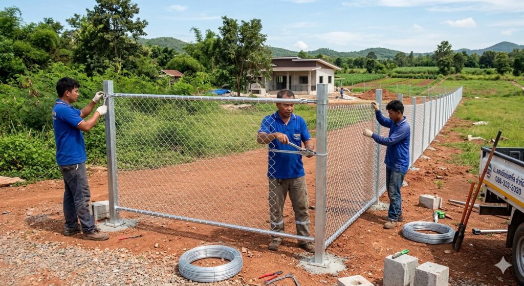 รั้วตาข่ายเหล็กถัก