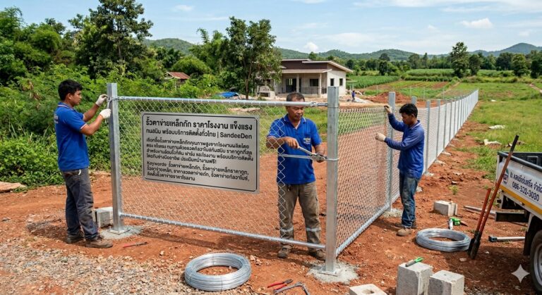 รั้วตาข่ายเหล็กถัก